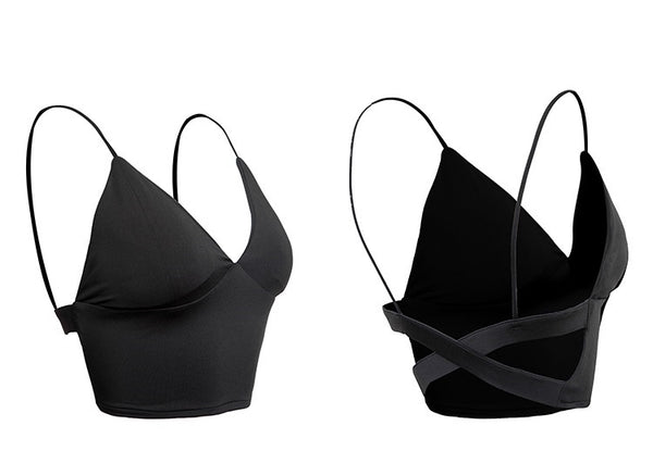 SALE ZYM Basic Passion Crop Top 1784 | Crop Top with Spaghetti Straps, Integrate Bra & Cross Over Low Back for Dance Practice, Day Wear, Clubbing & All Occasions