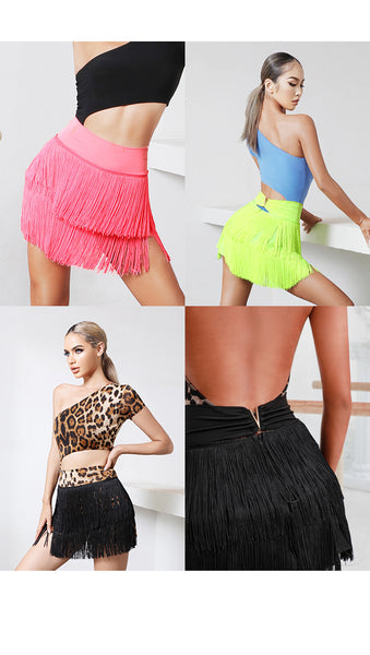 ZYM Lush Fringe Skirt #2137 Various Colours for Latin, Salsa, Samba Dance Practice, Performance & DanceSport Competition | Short Fringe Skirt