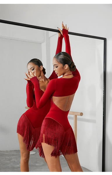 ZYM Angular Fringe Skirt in Black 2213 for Latin, Salsa & Samba Dance Practice, Performance, DanceSport Competition | Short Latin Skirt with Long Fringe