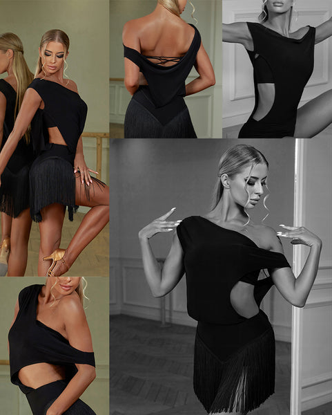 Free Australia-wide Shipping - safe & secure with tracking.  Personal Service.  Complete Zym Dance Style Range Available.  Best Price Guaranteed.  Upgrade your Latin dance closet with our stylish loose-fitting off-shoulder bodysuit! This trendy piece simple hollow designs and a flattering diagonal neckline that adds a touch of elegance.