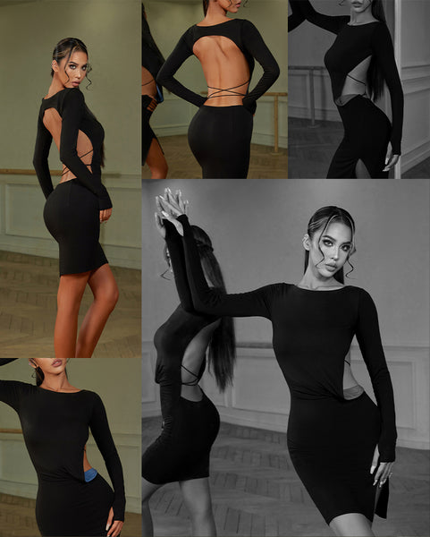 Free Australia-wide Shipping - safe & secure with tracking.  Personal Service.  Complete Zym Dance Style Range Available.  Best Price Guaranteed.  This piece features a daring open back and a single side cutout that accentuates your body shape. The amazing hollow design adds an extra touch of allure, while the body-hugging fit enhances your outline. Made with high-quality materials, this dress ensures both comfort and durability.