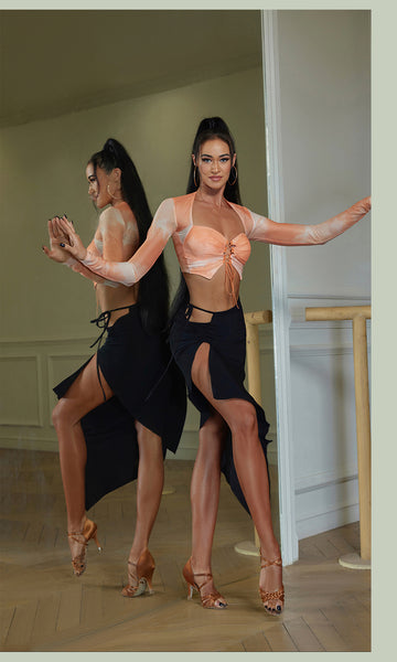 Free Australia-wide Shipping.  Best Price Worldwide.  Ignite your Latin dance passion with our breathtaking asymmetrical hemline skirt. Designed with an alluring side tie, it accentuates your waist while improve the proportion of your hips and legs. The unique irregular slit adds a touch of allure to your every move