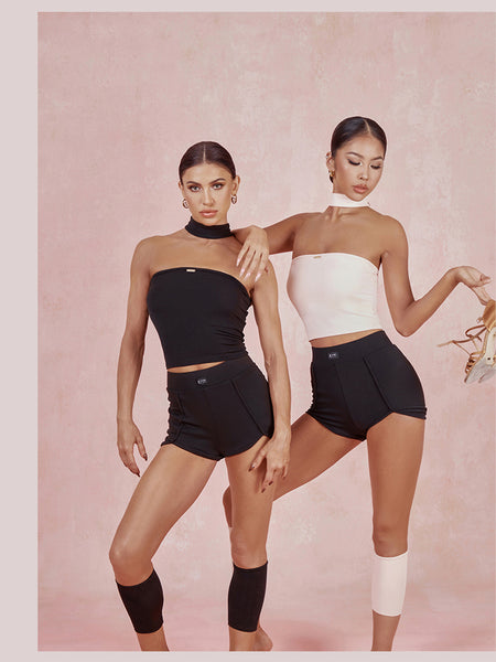 ZYM Extend Dance Shorts 2388 in Black | High Waisted Stretch Shorts with Removable Hip Pads