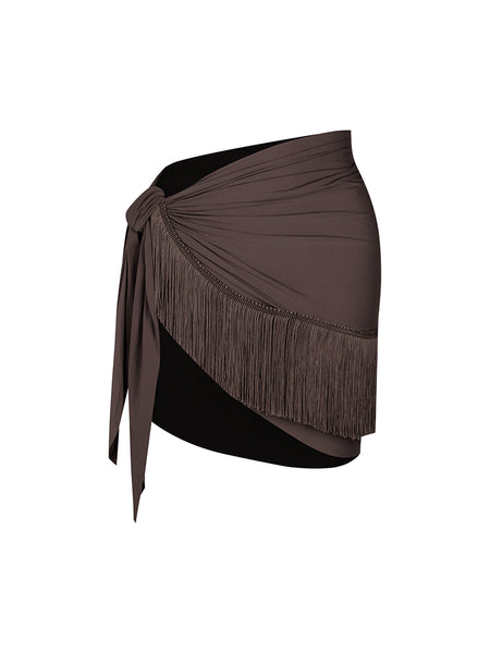 ZYM Fit Me In Wrap Skirt in 4 Colours 24102 for Latin, Salsa, Samba Dance Practice, Performance & Shows | Short Wrap Skirt with Adjustable Tie Waist & Fringe