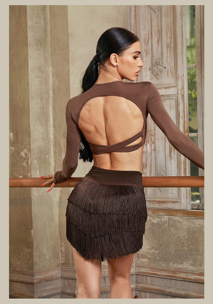 ZYM Luxe Fringe Skirt in 6 Colours 24067 | Short Fringe Skirt for Latin, Salsa, Samba Dance Practice, Performance & DanceSport Competition
