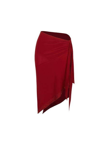 ZYM Jet-Black Skirt in 3 Colours 24091 for Latin & Salsa Dance Practice, Performance & DanceSport Competition | Latin Skirt with Side Split, Mermaid Silhouette & Sparkly Hemline