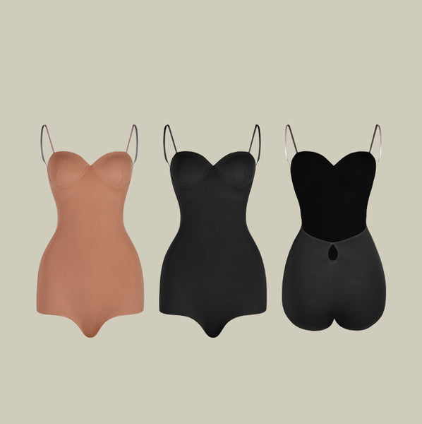 ZYM Lychee Aroma Bodysuit in Chocolate Brown 2409 | Backless Bodysuit with Spaghetti Straps, Snap Closure & Integrated Bra for All Dance Styles