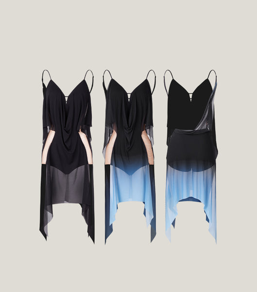 ZYM Syrena Dress in Classic Black 2457 for Latin Dance Practice, Performance & DanceSport Competition