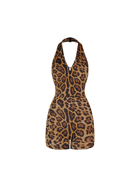 Free Australia-wide Shipping - best price worldwide.  
Latin DNA Bodysuit masters both movement and moments. Its deep V-neck design highlights your shoulders in a subtle, sophisticated way, while the elastic band at the bust offers gentle support and a flattering shape. The sleeveless halter neck