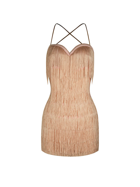 Free Australia-wide Shipping.  Best price worldwide with tracking.
Lush Fringe Dress is made to move, and be noticed. Adjustable criss-cross straps frame the back and highlight the shoulders, letting butterfly bones stand out. Lightweight layered fringe adds texture, rhythm, and just enough drama. A mini hem shows off legs with polish, while the fluid silhouette balances clean lines and bold impact. Perfect for Latin, Samba & Salsa Performance, Shows & DanceSport Competition. Ask about our pr