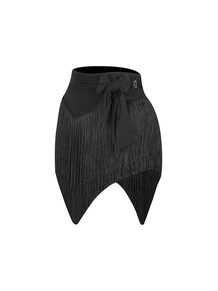 ZYM Aria Fringe Latin Skirt in Black or White 25024 - For Latin, Samba and Salsa Dance Practice & Performance