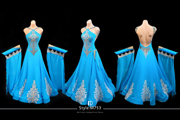 Tania International Design Blue Paradise Ballroom Dress Dancewear For You Tania International Design Blue Paradise Ballroom Dress Dancewear For You
