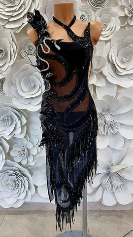 SALE Latin Dress "Black Snake"