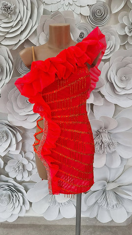 SALE Latin Dress "Fluo Red"