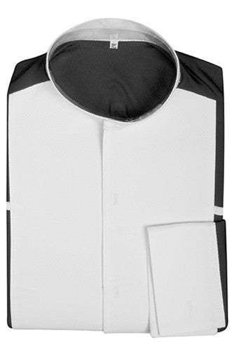 Pack of 2 DSI-London Stretch Ballroom Shirt 4091 | Mens Black & White Ballroom DanceSport Competition Shirt | Mens Stretch Dance Body Shirt for Tailsuit and Performance | Mens Formal Bodysuit Shirt for Tuxedo
