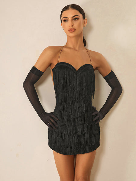 Free Australia-wide Shipping. Best price worldwide with tracking.
Lush Fringe Dress is made to move, and be noticed. Adjustable criss-cross straps frame the back and highlight the shoulders, letting butterfly bones stand out. Lightweight layered fringe adds texture, rhythm, and just enough drama. A mini hem shows off legs with polish, while the fluid silhouette balances clean lines and bold impact. Perfect for Latin, Samba & Salsa Performance, Shows & DanceSport Competition. Ask about our pr
