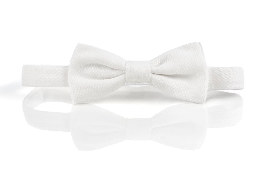 RS Atelier Bowtie | White Bowtie with Velcro Fastening for Ballroom Dance & Formal Events