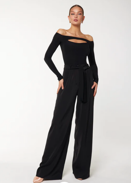 Bodysuit 'Sophie' | Off The Shoulder, Long Sleeved Bodysuit for Ballroom & Latin Dance Practice, Performance & DanceSport Competition | Leotard for Ballroom Dance Medal Exams | Evening Wear Bodysuit