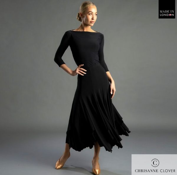 Chrisanne Clover ballroom skirt;Ballroom skirt for dance practice. Ballroom dance competition skirt.Ballroom performance skirt.Ballroom skirt free Australian shipping. Best price Chrisanne Clover skirt. Dancesport competition skirt. Ballroom skirt for waltz. Ballroom dancewear Australia. High-quality ballroom skirts