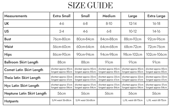 Chrisanne Clover Neptune Latin Dance Skirt - Stretch Latin Dance Skirt with Kick Flare Design for Dance Practice, Performance, Social Dancing & Competitions