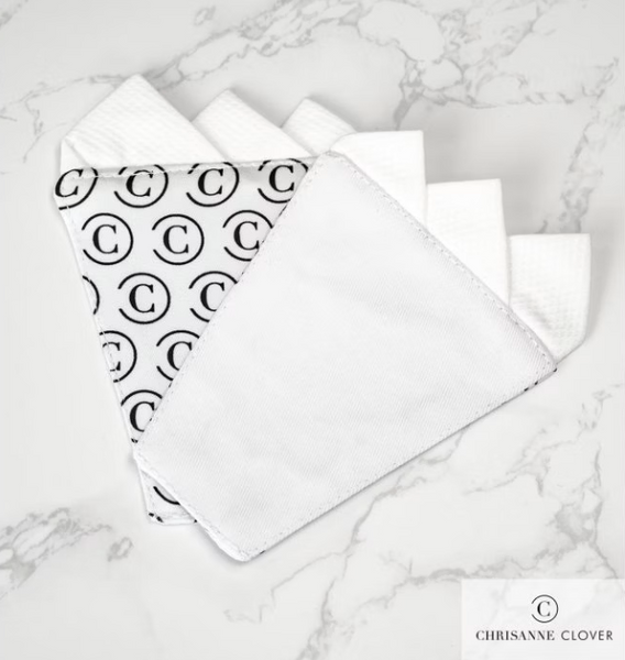 Chrisanne Clover Designer Hankie - Pocket Square Hankie for Ballroom Jacket & Tailsuits in White