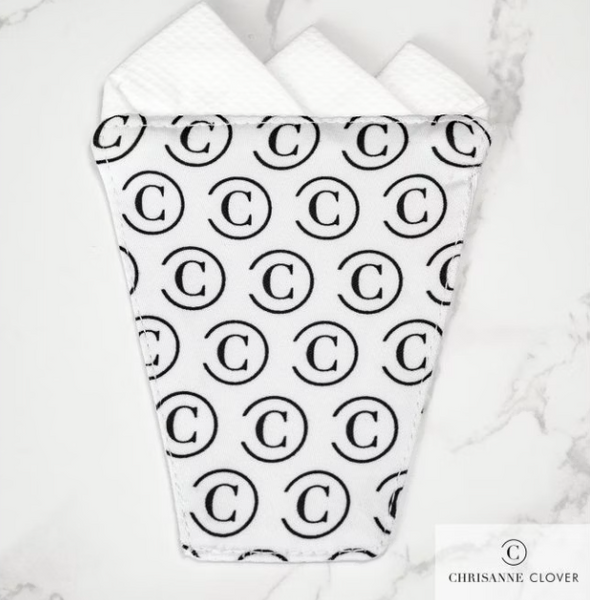 Chrisanne Clover Designer Hankie - Pocket Square Hankie for Ballroom Jacket & Tailsuits in White