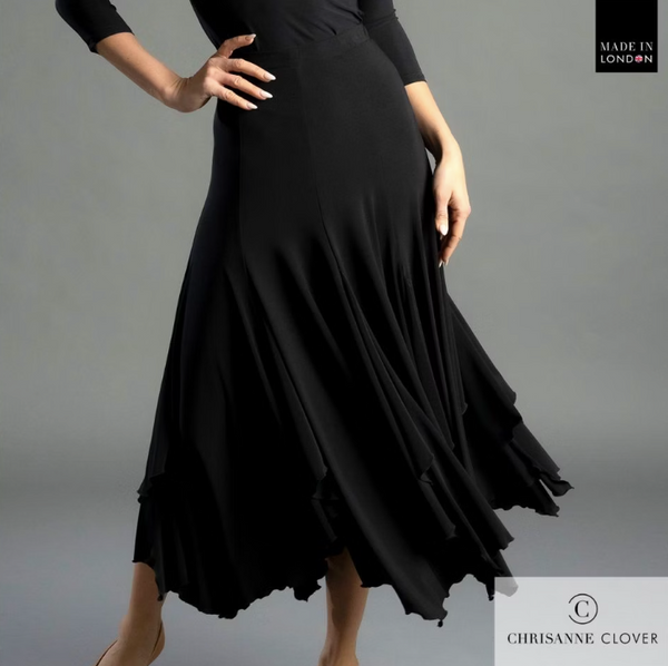 Chrisanne Clover ballroom skirt;Ballroom skirt for dance practice. Ballroom dance competition skirt.Ballroom performance skirt.Ballroom skirt free Australian shipping. Best price Chrisanne Clover skirt. Dancesport competition skirt. Ballroom skirt for waltz. Ballroom dancewear Australia. High-quality ballroom skirts
