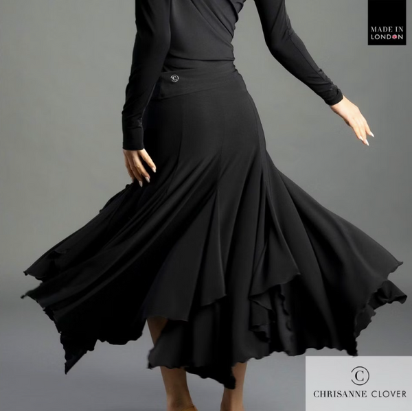 Chrisanne Clover ballroom skirt;Ballroom skirt for dance practice. Ballroom dance competition skirt.Ballroom performance skirt.Ballroom skirt free Australian shipping. Best price Chrisanne Clover skirt. Dancesport competition skirt. Ballroom skirt for waltz. Ballroom dancewear Australia. High-quality ballroom skirts