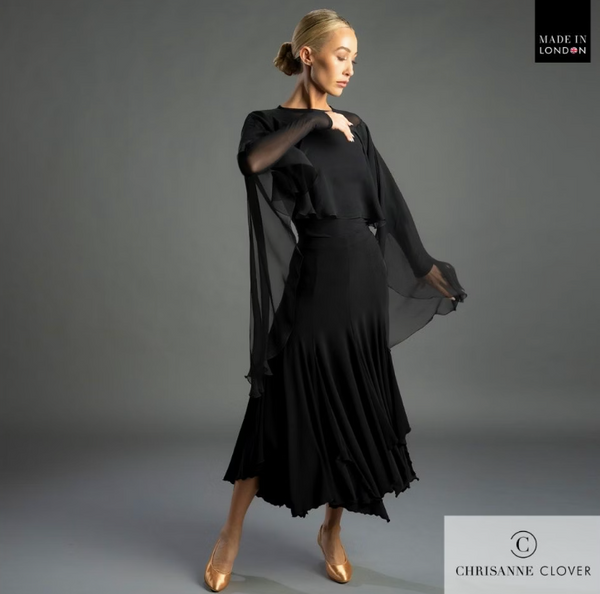 Chrisanne Clover ballroom skirt;Ballroom skirt for dance practice. Ballroom dance competition skirt.Ballroom performance skirt.Ballroom skirt free Australian shipping. Best price Chrisanne Clover skirt. Dancesport competition skirt. Ballroom skirt for waltz. Ballroom dancewear Australia. High-quality ballroom skirts