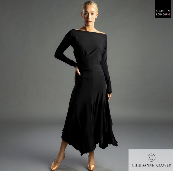 Chrisanne Clover ballroom skirt;Ballroom skirt for dance practice. Ballroom dance competition skirt.Ballroom performance skirt.Ballroom skirt free Australian shipping. Best price Chrisanne Clover skirt. Dancesport competition skirt. Ballroom skirt for waltz. Ballroom dancewear Australia. High-quality ballroom skirts