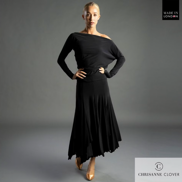 Chrisanne Clover ballroom skirt;Ballroom skirt for dance practice. Ballroom dance competition skirt.Ballroom performance skirt.Ballroom skirt free Australian shipping. Best price Chrisanne Clover skirt. Dancesport competition skirt. Ballroom skirt for waltz. Ballroom dancewear Australia. High-quality ballroom skirts