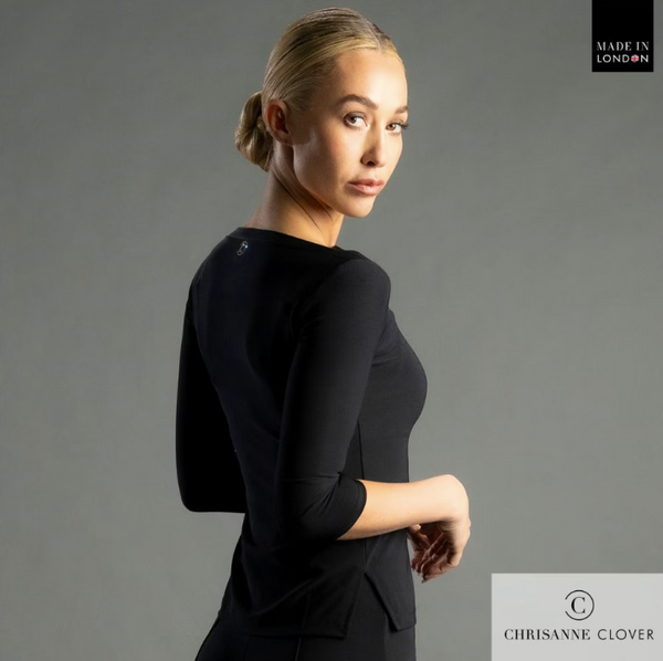 Chrisanne Clover ladies top. Ballroom dance top for women. Latin dancewear elegant top. Tango dance top for ladies. High-quality stretch dance top. Fitted ballroom dance top. Elegant dance top for performance. Chrisanne Clover ballroom dancewear. Stylish Latin dance top for women. Tango and evening wear top. Ballroom competition dance top. Ladies fitted dancewear top. Chrisanne Clover elegant stretch top. Ballroom and Latin dance top