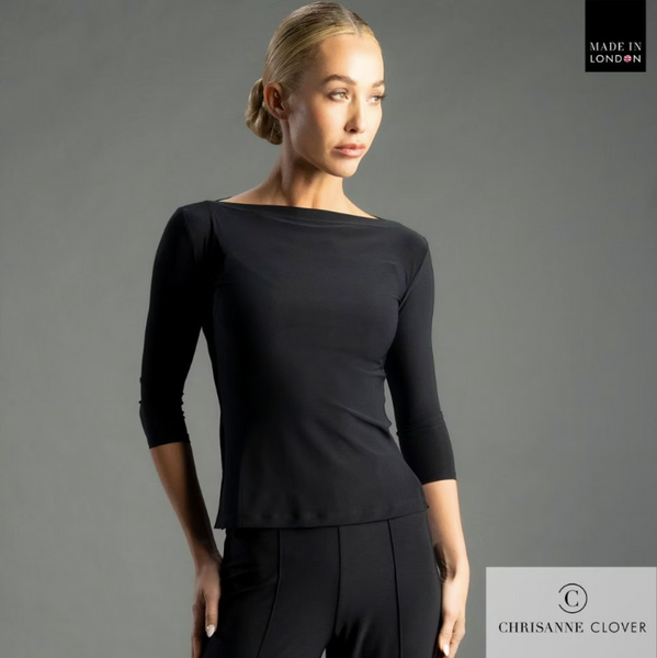 Chrisanne Clover ladies top. Ballroom dance top for women. Latin dancewear elegant top. Tango dance top for ladies. High-quality stretch dance top. Fitted ballroom dance top. Elegant dance top for performance. Chrisanne Clover ballroom dancewear. Stylish Latin dance top for women. Tango and evening wear top. Ballroom competition dance top. Ladies fitted dancewear top. Chrisanne Clover elegant stretch top. Ballroom and Latin dance top