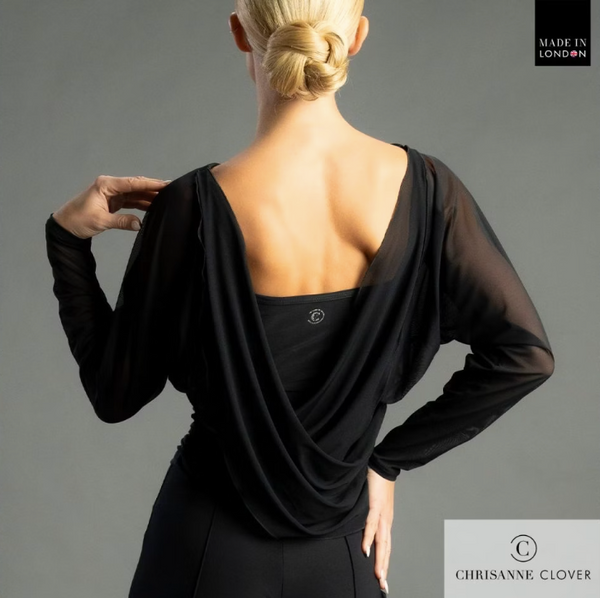 Chrisanne Clover ladies top. Ballroom dance top for women. Latin dancewear elegant top. Tango dance top for ladies. High-quality stretch dance top. Fitted ballroom dance top. Elegant dance top for performance. Chrisanne Clover ballroom dancewear. Stylish Latin dance top for women. Tango and evening wear top. Ballroom competition dance top. Ladies fitted dancewear top. Chrisanne Clover elegant stretch top. Ballroom and Latin dance top
