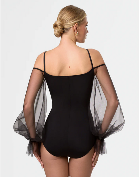 Free Australia-wide Shipping.  Best price worldwide with tracking
The Melanie Bodysuit in classic black is crafted for those who appreciate sophistication and femininity. Featuring airy organza puff sleeves, it adds a touch of drama, perfectly accentuating the lines of your arms as you dance. An impeccable choice for ballroom dance, where every gesture tells a story.
Hipster bottom
Removable cups
Made of the high quality biflex
