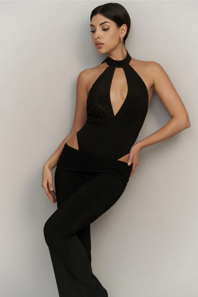 Pants Samantha by Danza | Classic Flare Trousers with Folded Waistband for day wear, work wear, evening wear, dance practice & social dancing