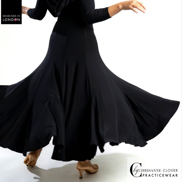 FREE AUSTRALIA-WIDE SHIPPING.  Best price worldwide with tracking.
This dynamic Ballroom skirt has all the moves with its full skirt and short godets it moves with ease across the floor in movement. Looks beautiful combined with the Bellatrix dance top and the Galaxy dance top. Made from Chrisanne Clover Luxury Crepe.
If you're passionate about Ballroom dancing, this skirt is an essential addition to your wardrobe. Embrace your inner dancer and let this beautiful skirt elevate your style!