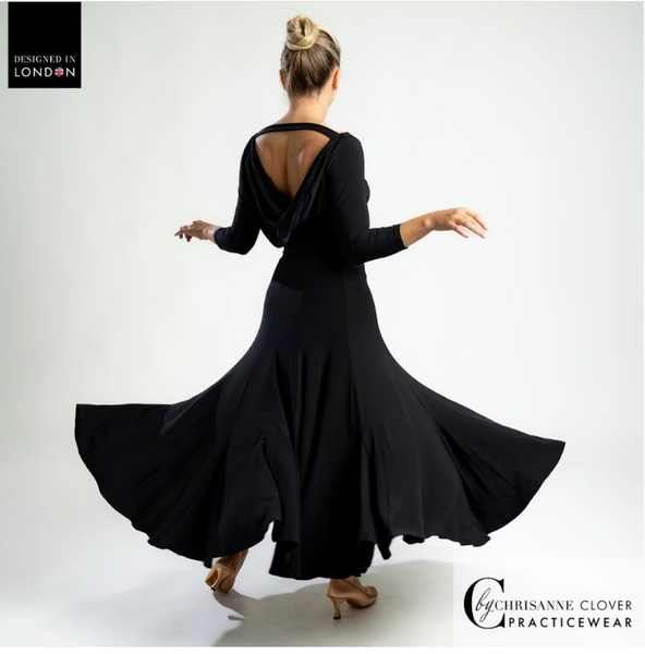 FREE AUSTRALIA-WIDE SHIPPING.  Best price worldwide with tracking.
This dynamic Ballroom skirt has all the moves with its full skirt and short godets it moves with ease across the floor in movement. Looks beautiful combined with the Bellatrix dance top and the Galaxy dance top. Made from Chrisanne Clover Luxury Crepe.
If you're passionate about Ballroom dancing, this skirt is an essential addition to your wardrobe. Embrace your inner dancer and let this beautiful skirt elevate your style!