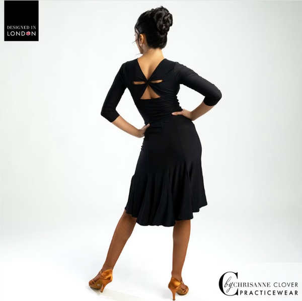 Chrisanne Clover Neptune Latin Dance Skirt - Stretch Latin Dance Skirt with Kick Flare Design for Dance Practice, Performance, Social Dancing & Competitions