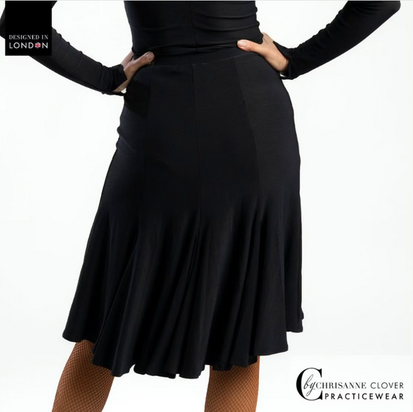 Chrisanne Clover Neptune Latin Dance Skirt - Stretch Latin Dance Skirt with Kick Flare Design for Dance Practice, Performance, Social Dancing & Competitions