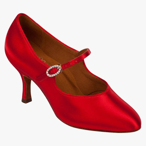 Supadance 1012 Ladies Ballroom Shoe Red Satin