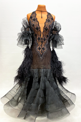 SALE EM Couture - Black Swan Ballroom Dress