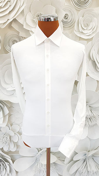 Free Aust-wide shipping.  Best price worldwide with tracking.  Made in Italy this stylish, stretch body shirt comes with built-in pants.  Avail in white or black.   Available in collar sizes 35cm to 45cm.  Made using exclusive B-stretch fabric - Breathable, quick drying fabric.