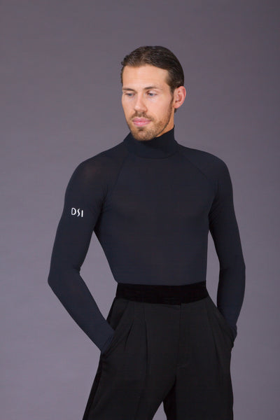 dsi mens tight fitting stretch fitted long sleeve raglan mens latin polo shirt with turtleneck from dancewear for you australia free shipping