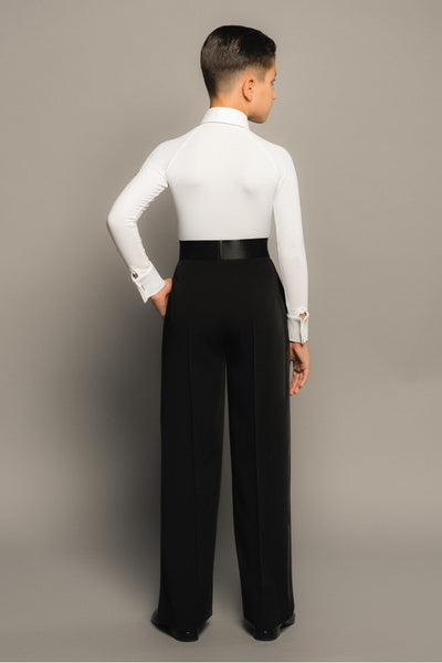 juvenile and junior boys ballroom and latin dance trousers with satin stripe from dancewear for you australia