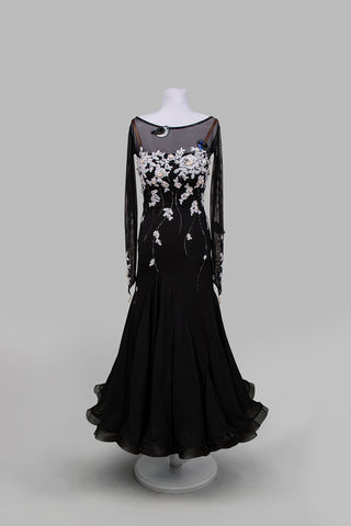 EM Light - Black and White Ballroom Competition Dress