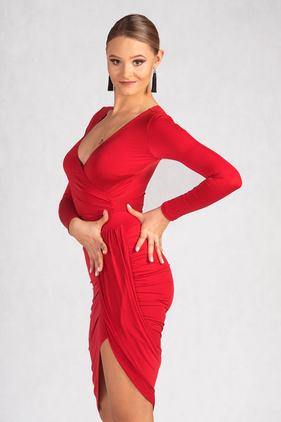 dancebox ladies cross over style long sleeved dance bodysuit, dance leotard in black from dancewear for you australia