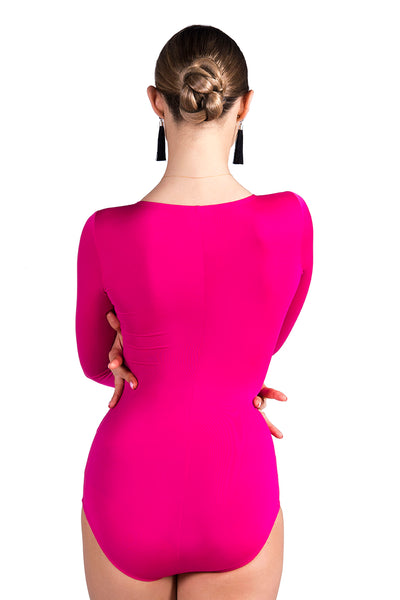 dancebox ladies cross over style long sleeved dance bodysuit, dance leotard in black from dancewear for you australia