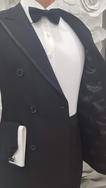 Free Australian Shipping.  Best price guaranteed worldwide.  This impeccably designed, Italian made suit is perfect for all special occasions as a dinner suit or of course a Junior DanceSport Suit or Show Suit for performance.  This suit is couture made to measure and customizable to your needs.  Just send an email now for measurement instructions and let me know any special changes you would like to make to your suit.