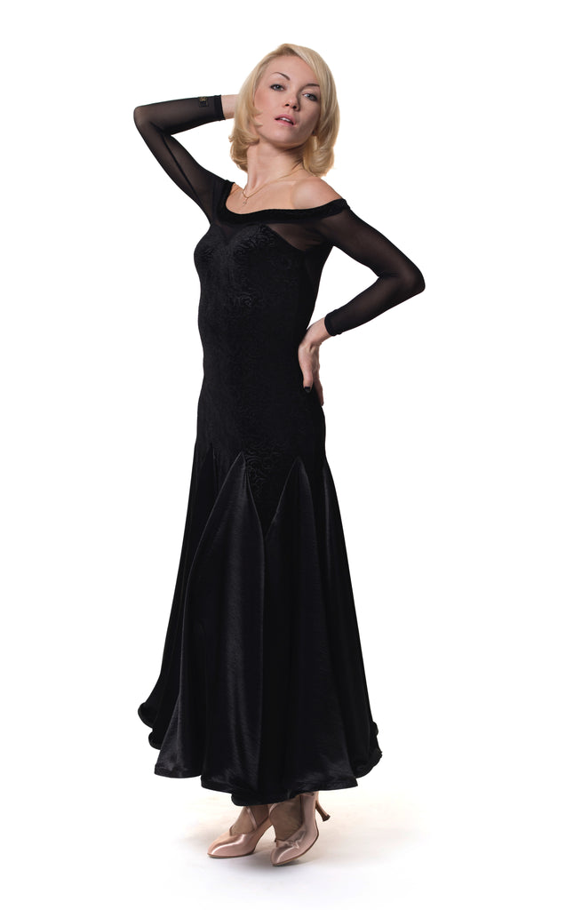 RS Atelier Ischia Velvet Ballroom Dress for Ballroom Dance Performance, Medals & DanceSport Competitions